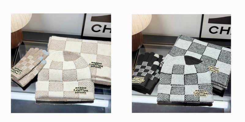 LV scarf hat gloves dx02